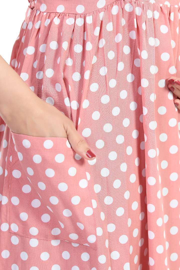 Candy Pink Polka Maternity Dress