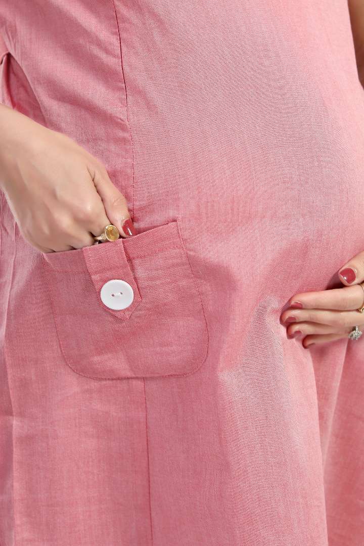 Blush Pink Pinafore Feeding Dress