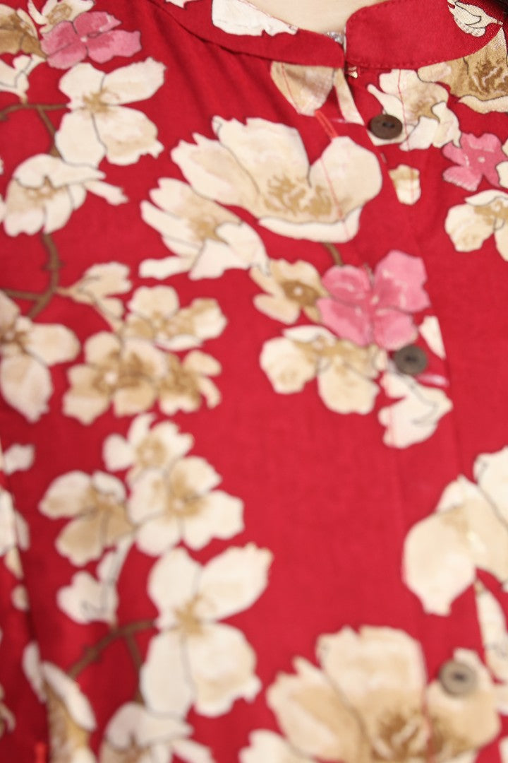 Magenta Printed Feeding A Line Kurta