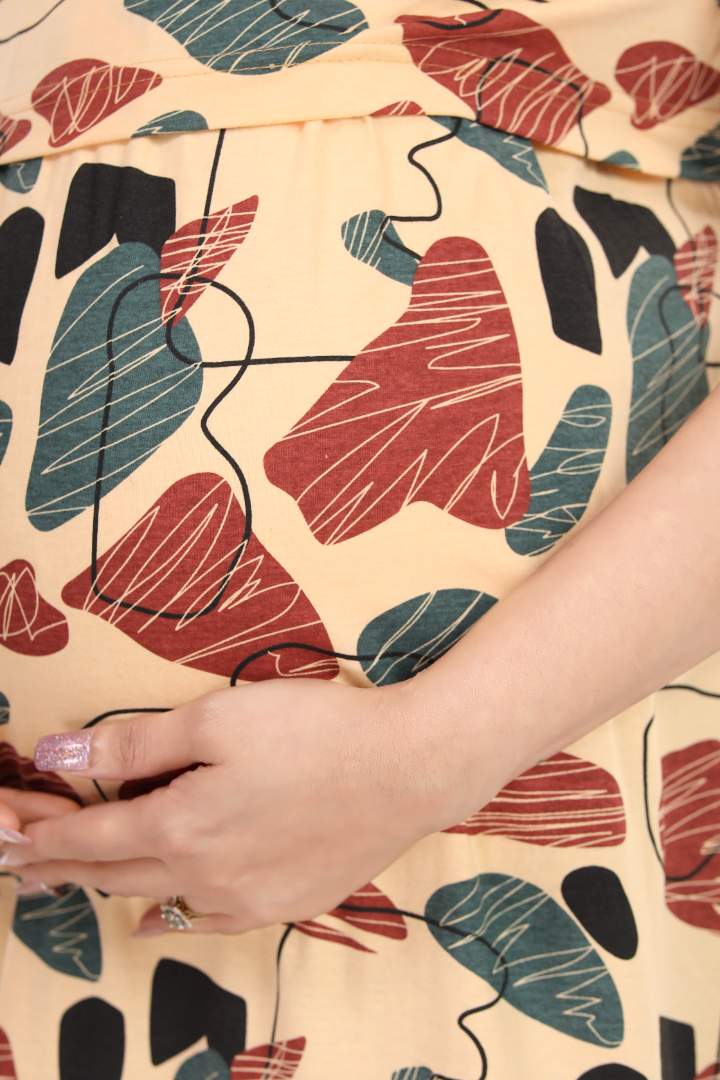 Mosaic Printed Zipless Feeding Dress