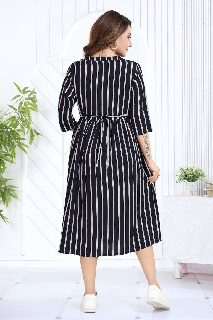 Vintage Navy Striper Feeding Dress