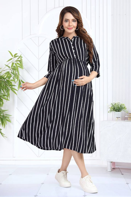 Vintage Navy Striper Feeding Dress