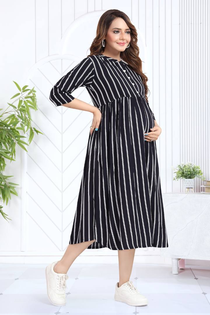 Vintage Navy Striper Feeding Dress