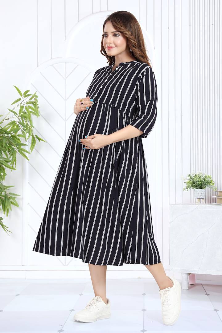 Vintage Navy Striper Feeding Dress