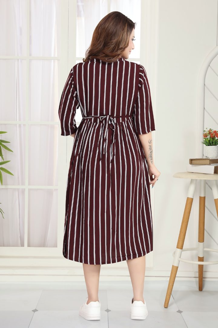 Chocolate Brown Striper Feeding Dress