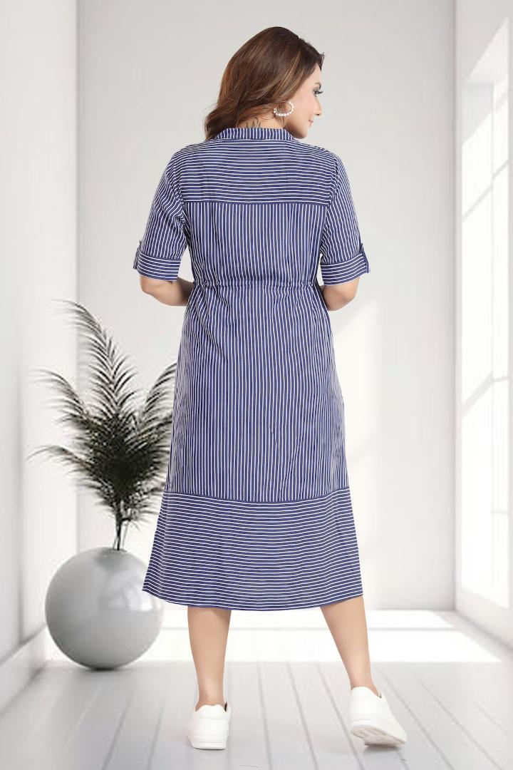 Classic Navy Maternity Striper Dress