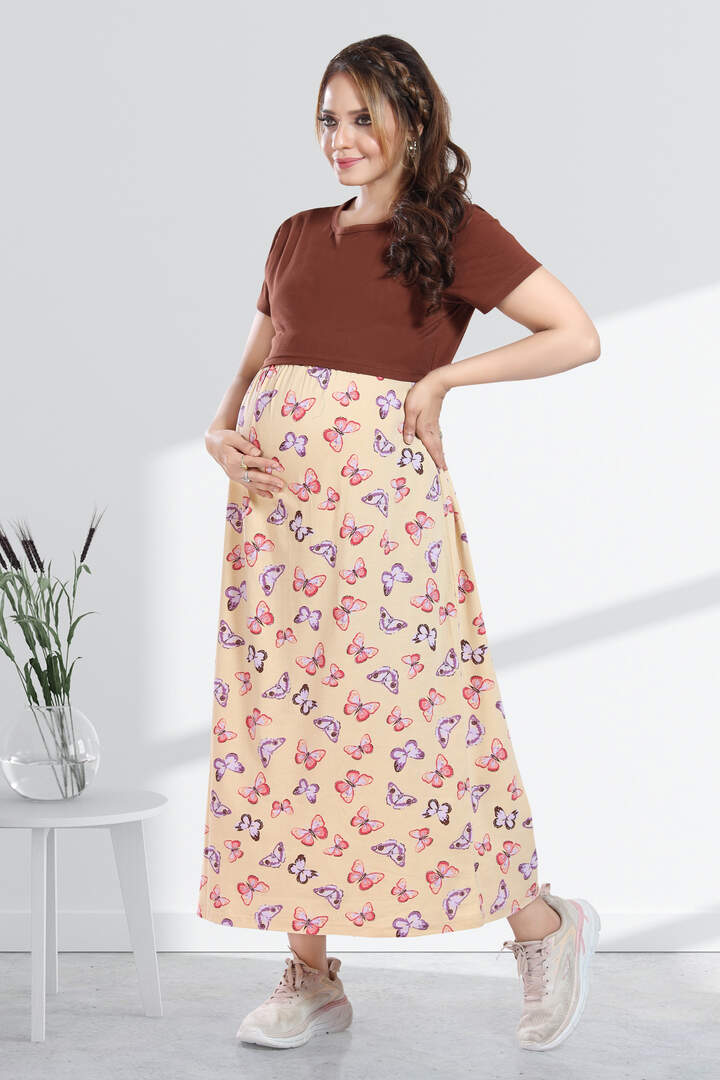 Maroon Butterfly Feeding Nightie