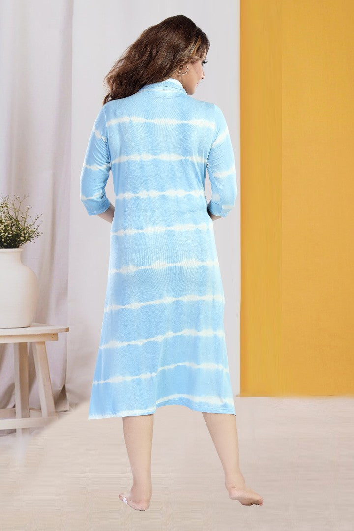 Arctic Blue Tie and Dye Feeding Nightie
