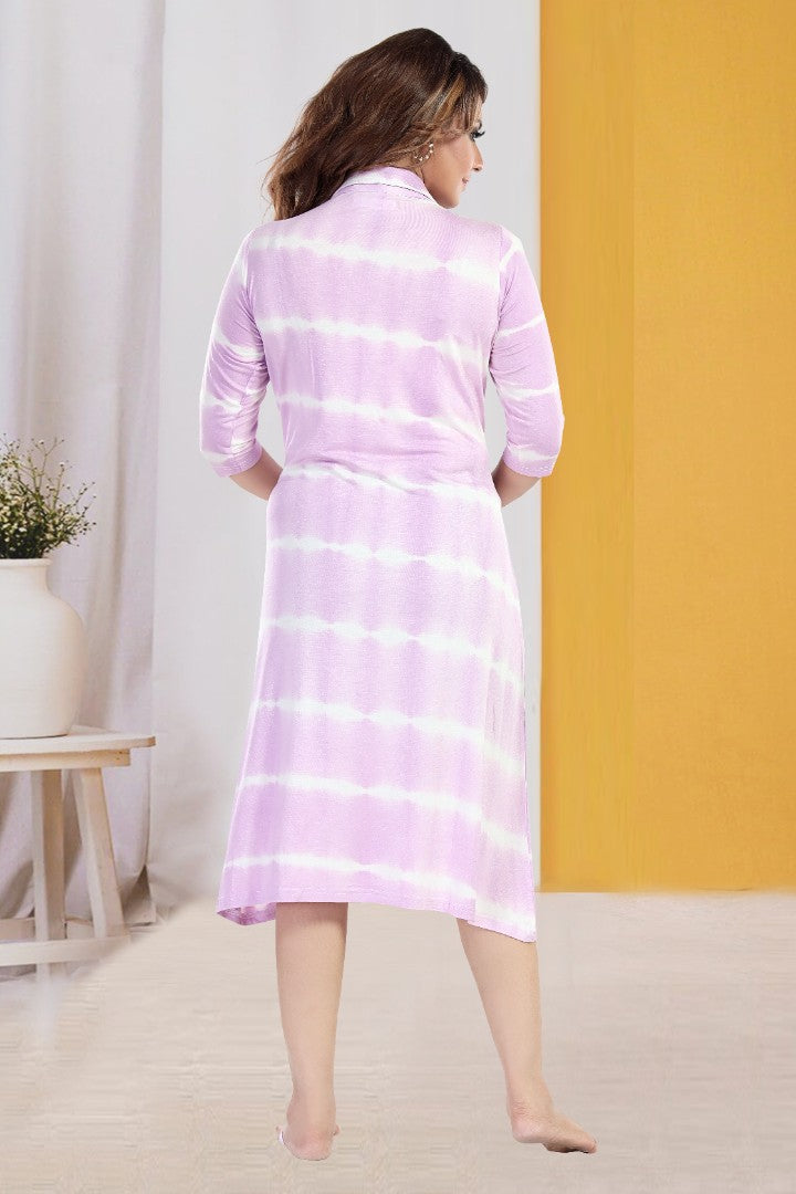 Lilac Garden Tie and Dye Feeding Nightie