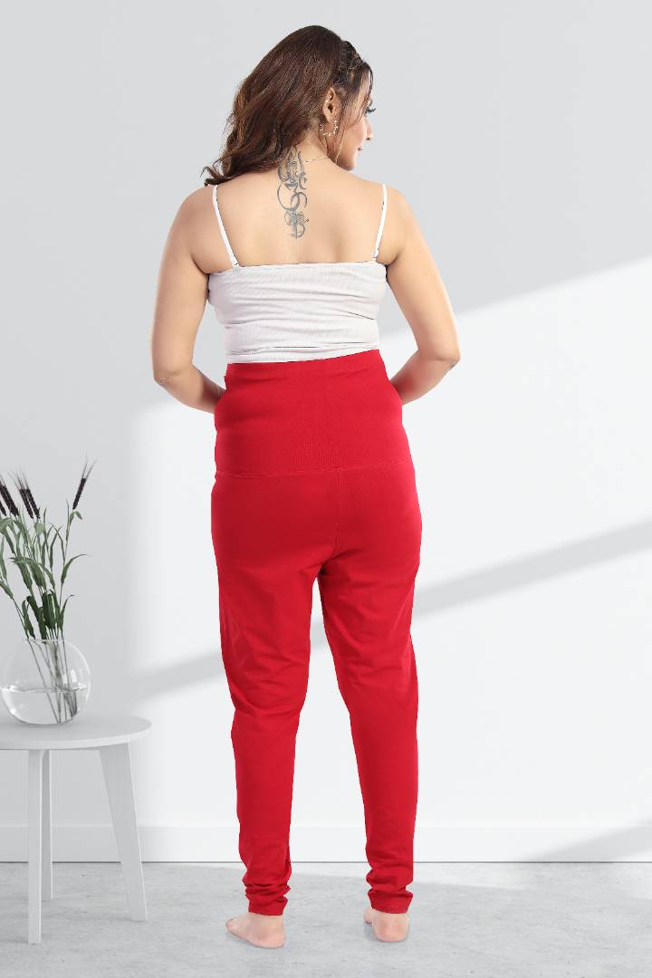 Bright Red Pregnancy Leggings