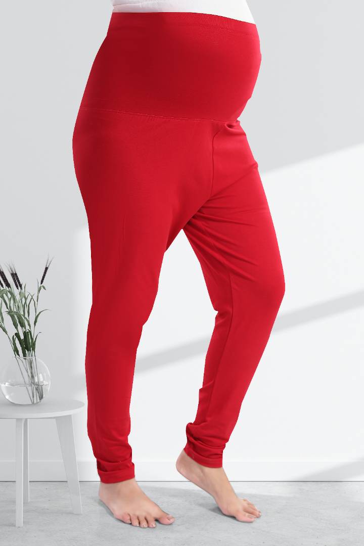 Bright Red Pregnancy Leggings