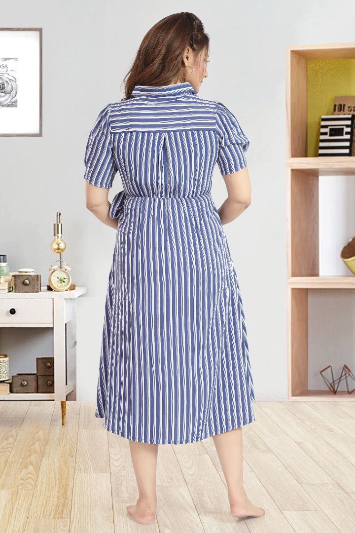 Nautical Blue Striper Feeding Dress