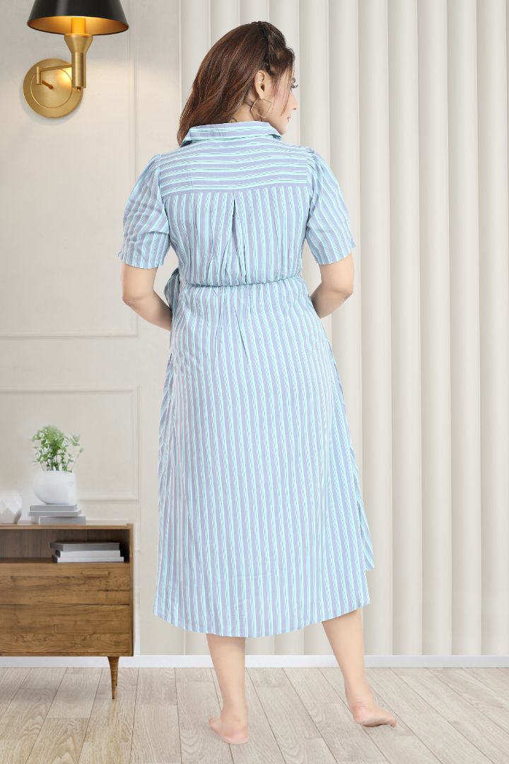 Purple Blue Striper Feeding Dress