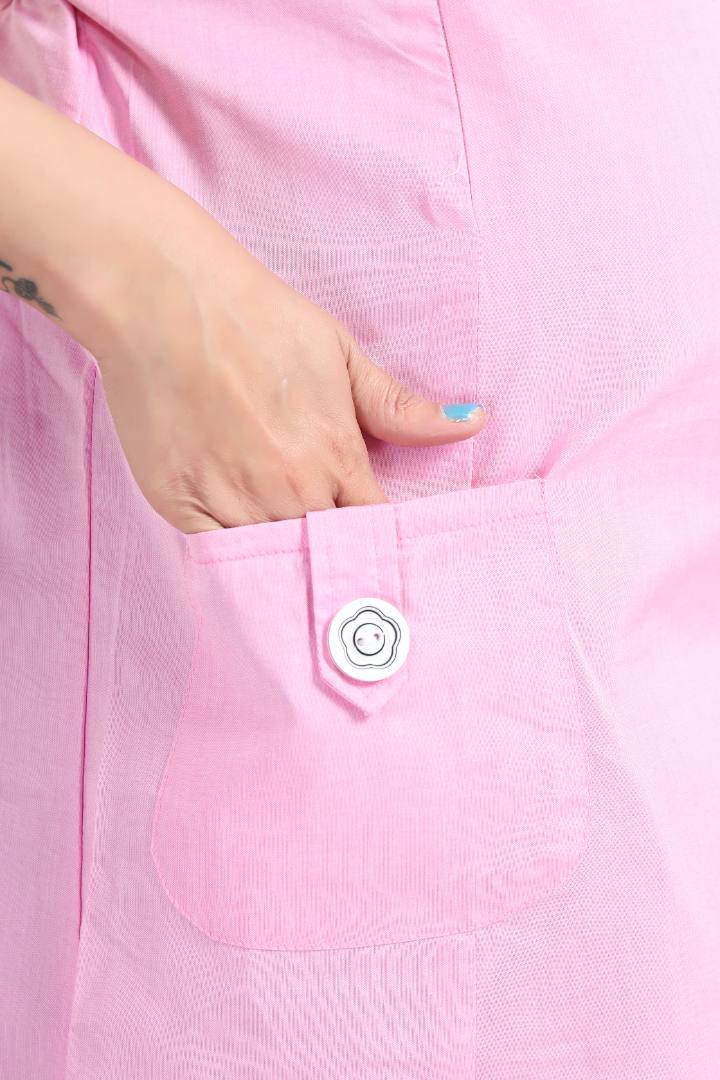 Baby Pink Maternity Pinafore Dress