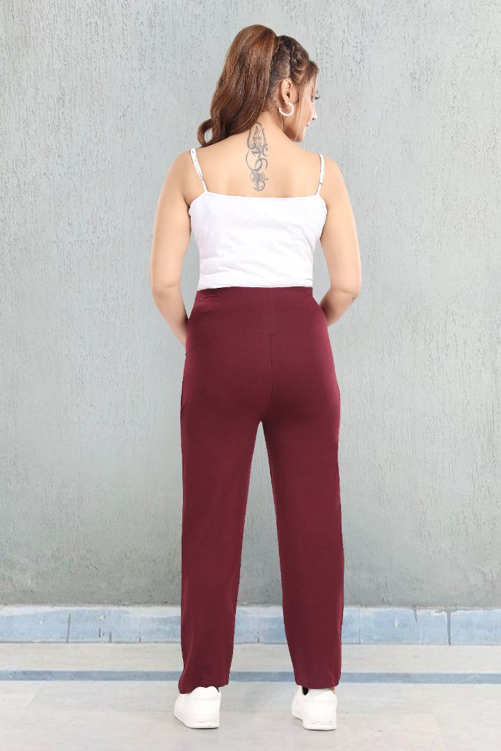 Wine Maternity Straight Pant