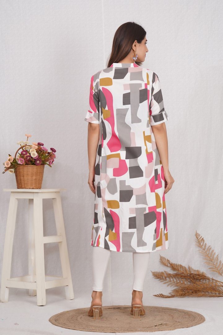 Abstract Quirky Printed Maternity Kurti