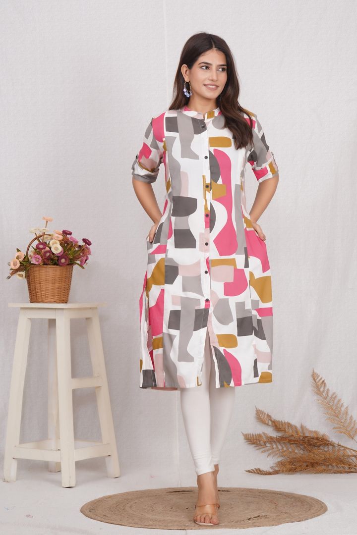 Abstract Quirky Printed Maternity Kurti
