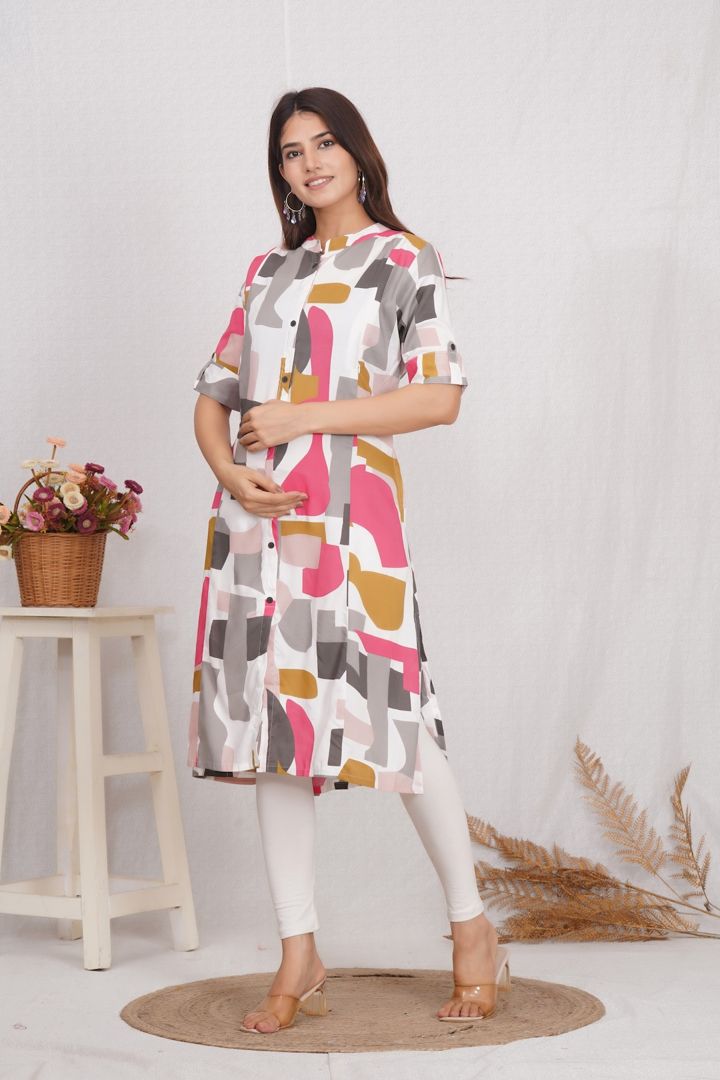 Abstract Quirky Printed Maternity Kurti