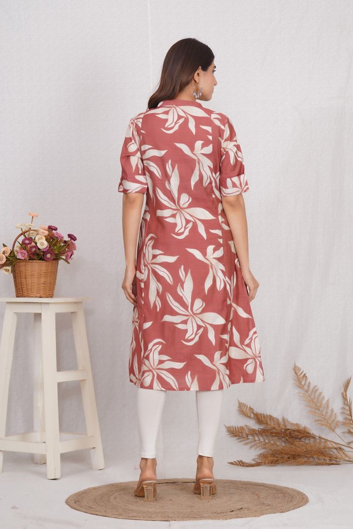 Rust Brown Maternity Kurti