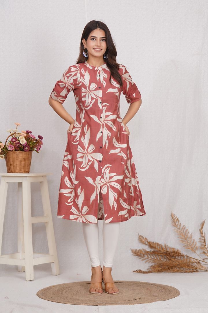 Rust Brown Maternity Kurti