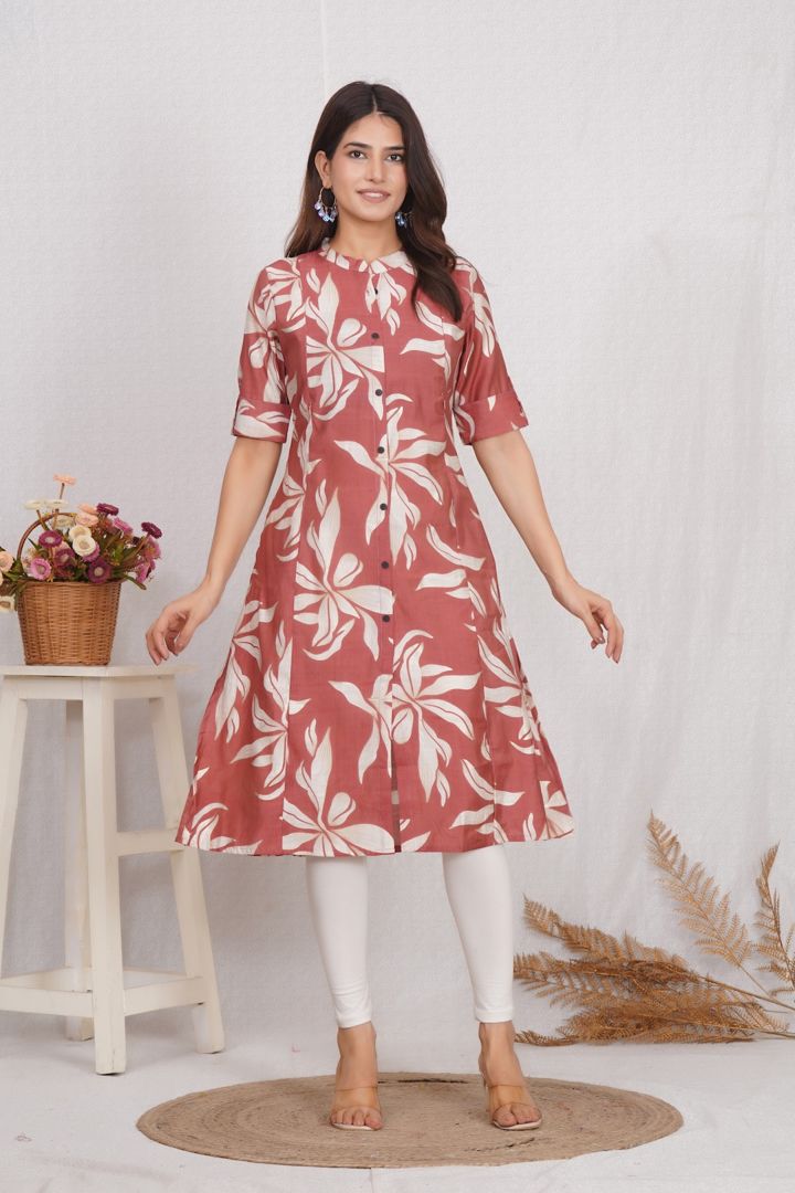 Rust Brown Maternity Kurti