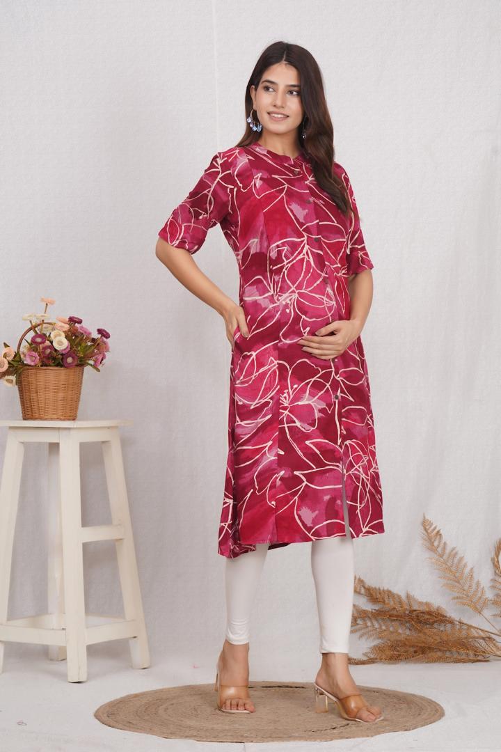 Charming Pink Feeding Kurti