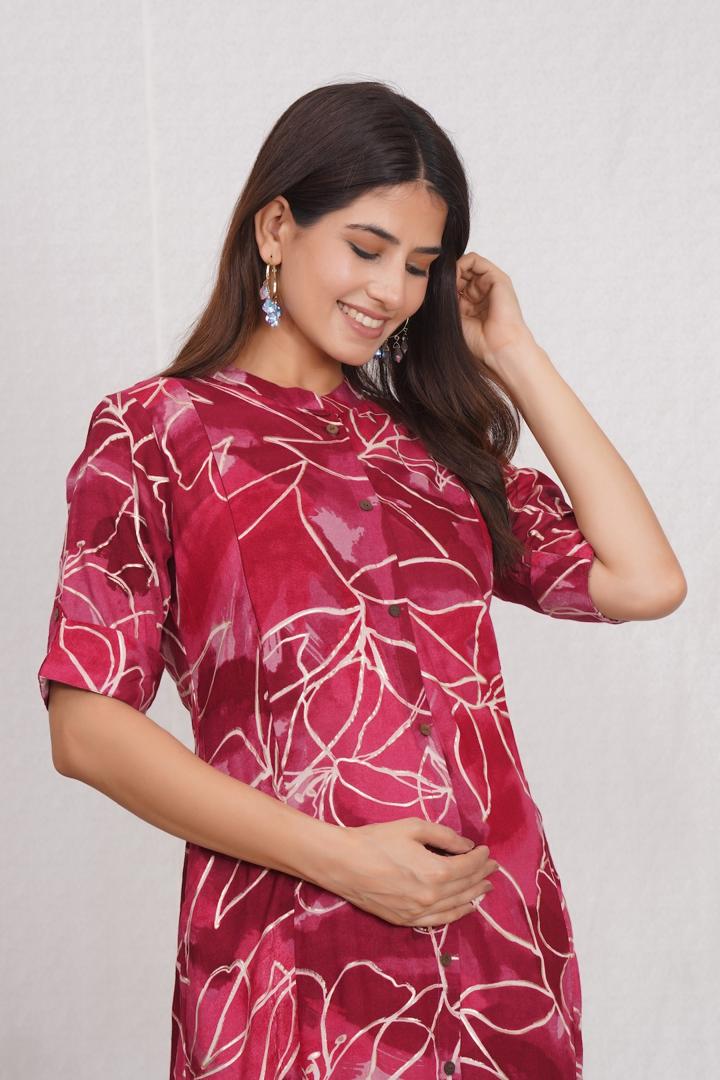 Charming Pink Feeding Kurti