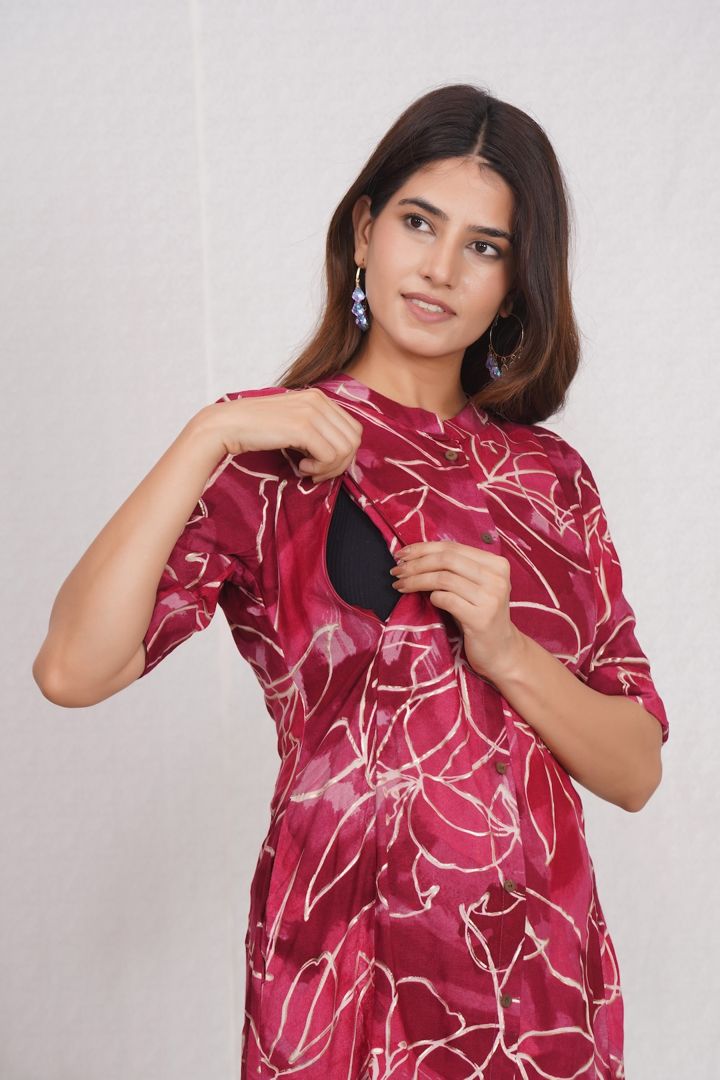 Charming Pink Feeding Kurti