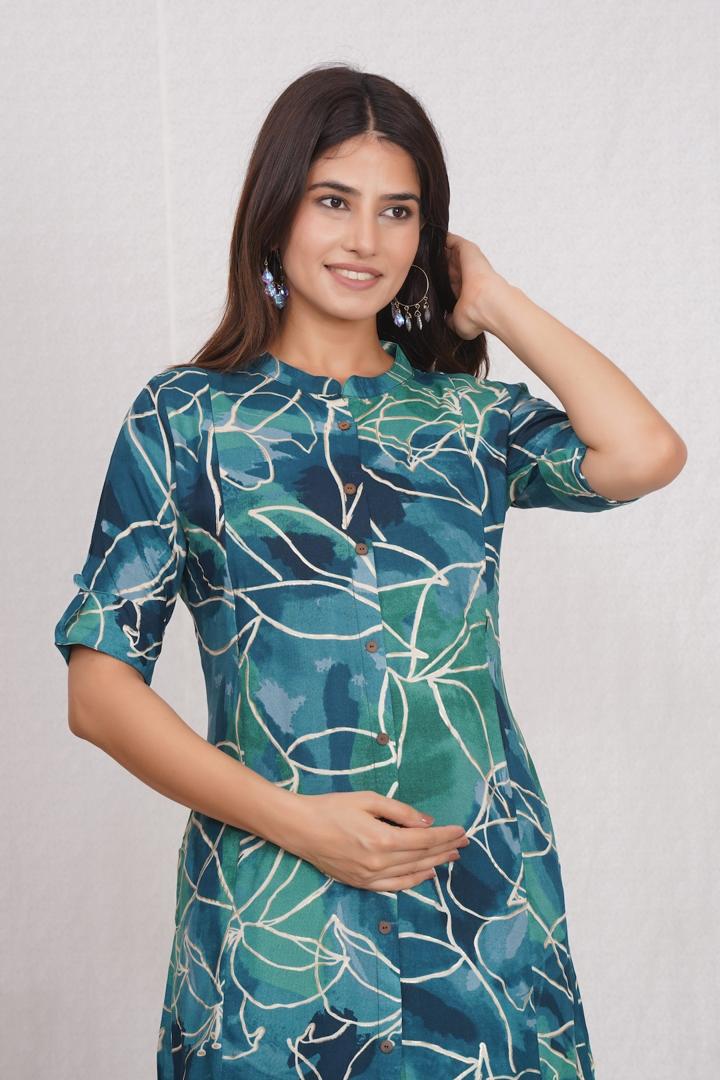 Sapphire Blue Feeding Kurti