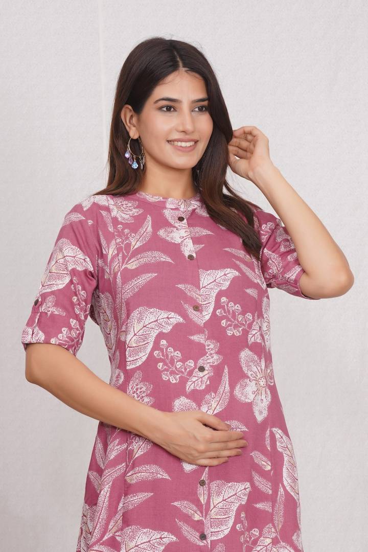 Dusty Brown Maternity Kurti
