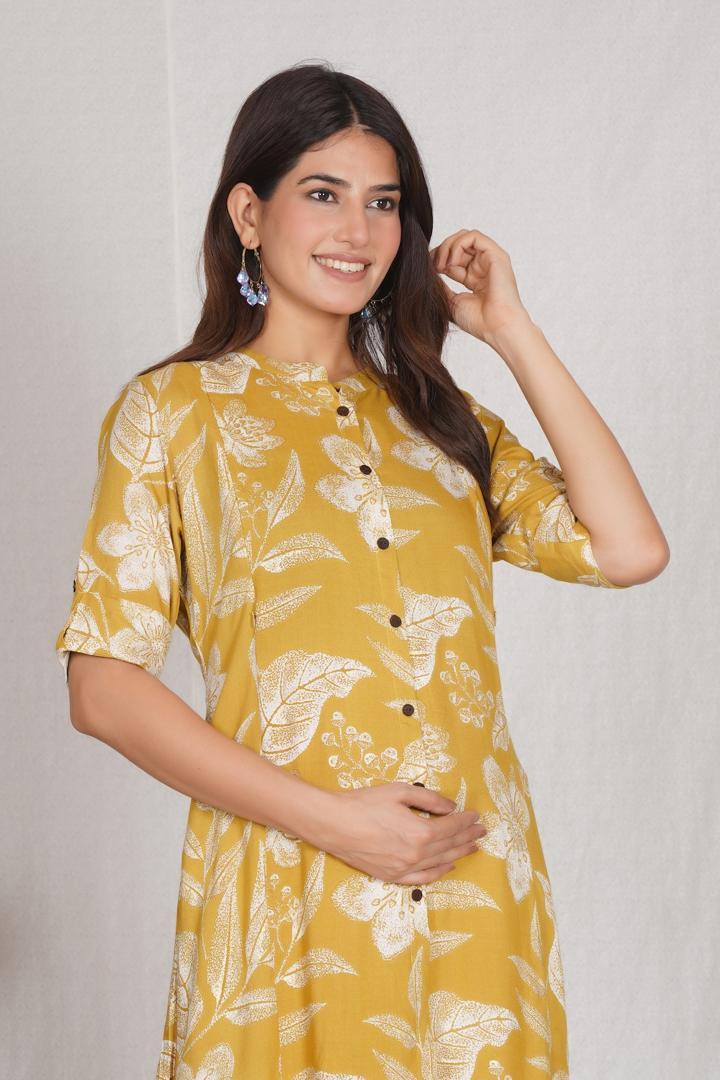 Butterscotch Yellow Maternity Kurti