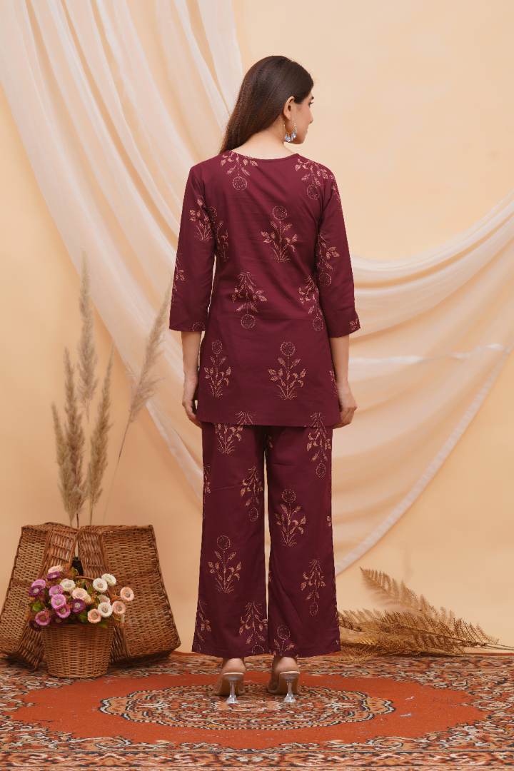 Grape Wine Feeding Coord Set