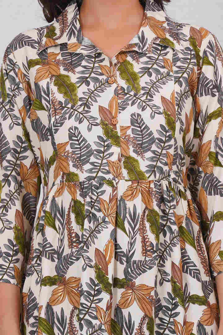 Cream Tropical Printed Feeding Set