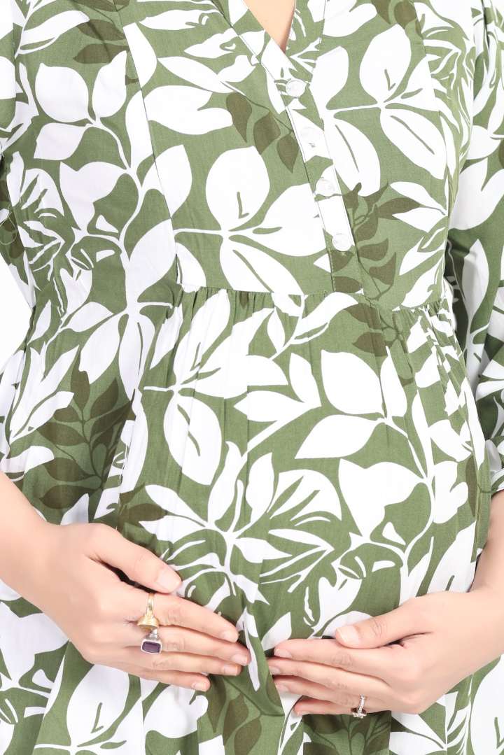 Green Forest Printed Feeding Coord Set