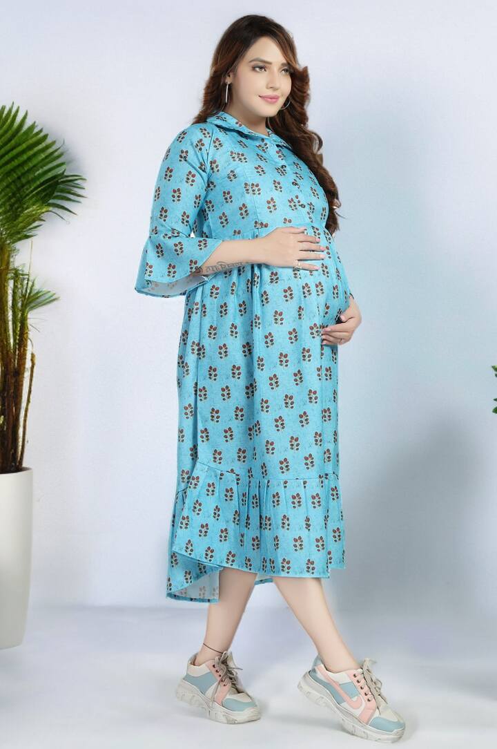 Blue AOP Feeding Dress