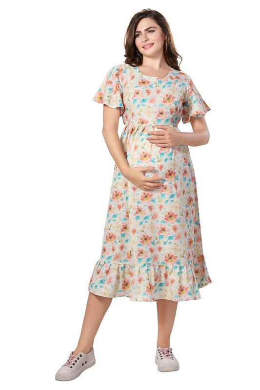 Floral Nursing Maternity Dress