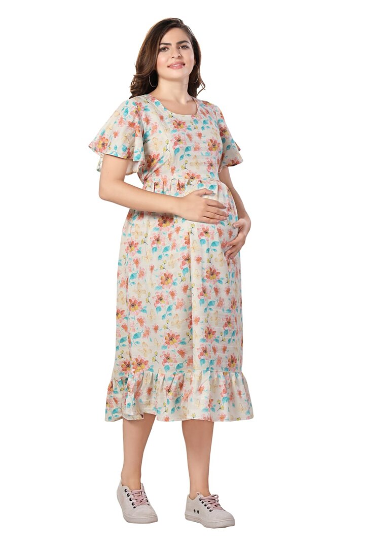 Floral Nursing Maternity Dress