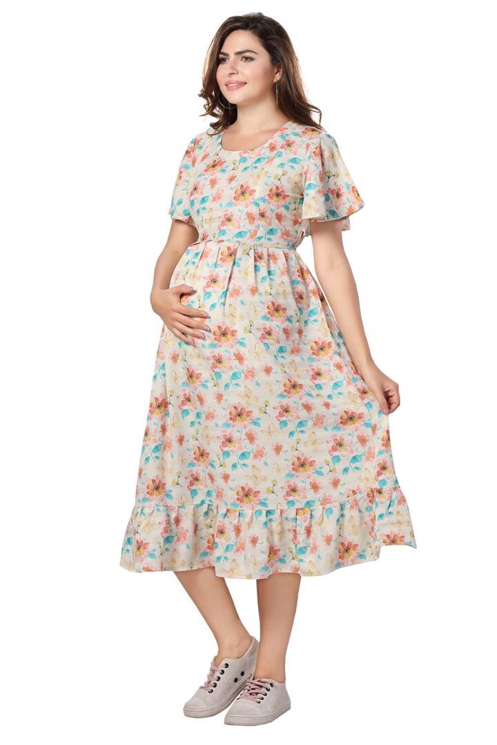 Floral Nursing Maternity Dress