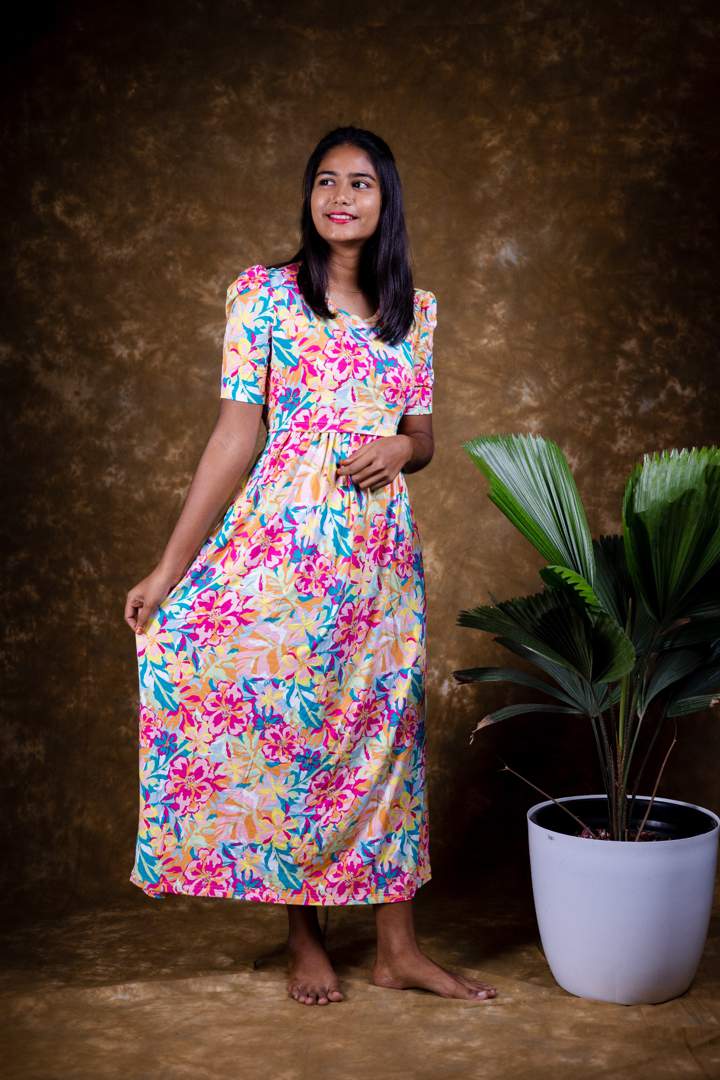 Breezy Floral Long Feeding Dress