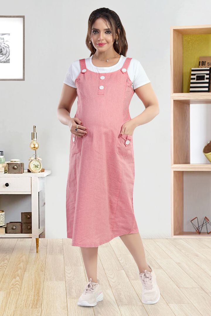 Blush Pink Pinafore Feeding Dress