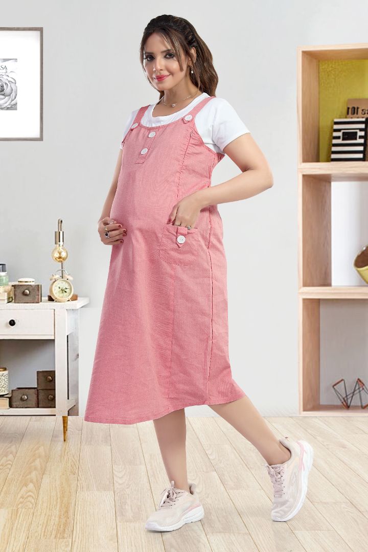 Blush Pink Pinafore Feeding Dress