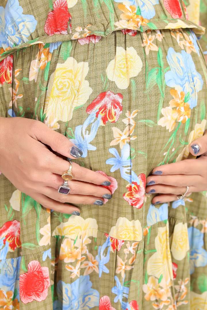 Pear Green Flower Garden Feeding Dress