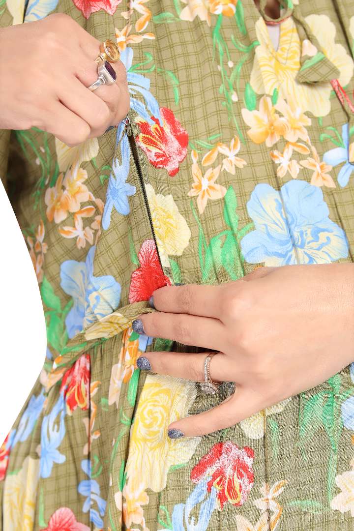 Pear Green Flower Garden Feeding Dress