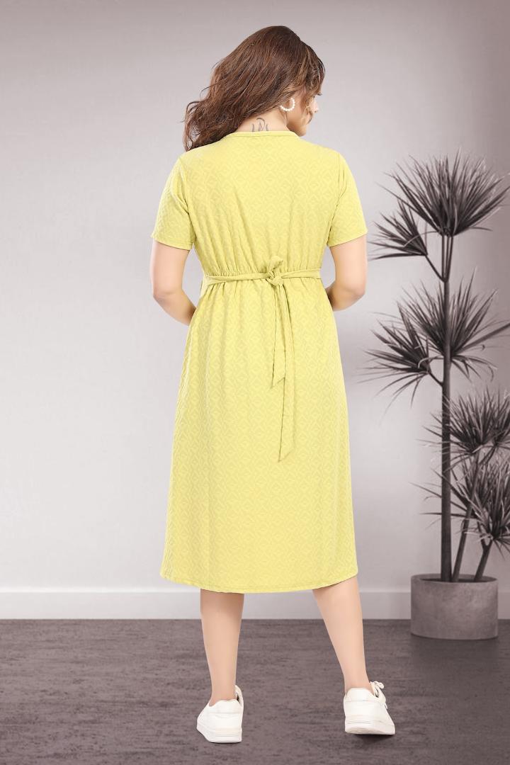 Saffron Yellow Textured Feeding Dress
