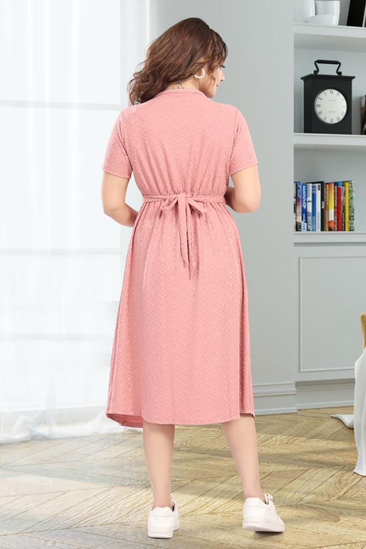 Wild Pink Textured Feeding Dress