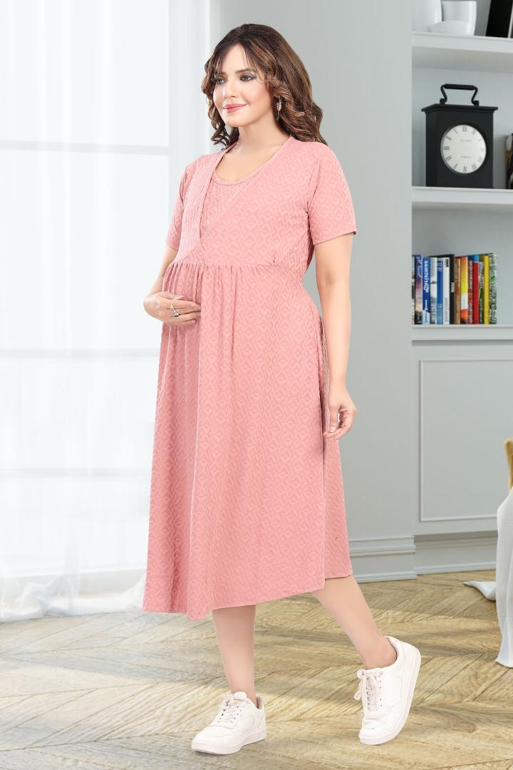 Wild Pink Textured Feeding Dress