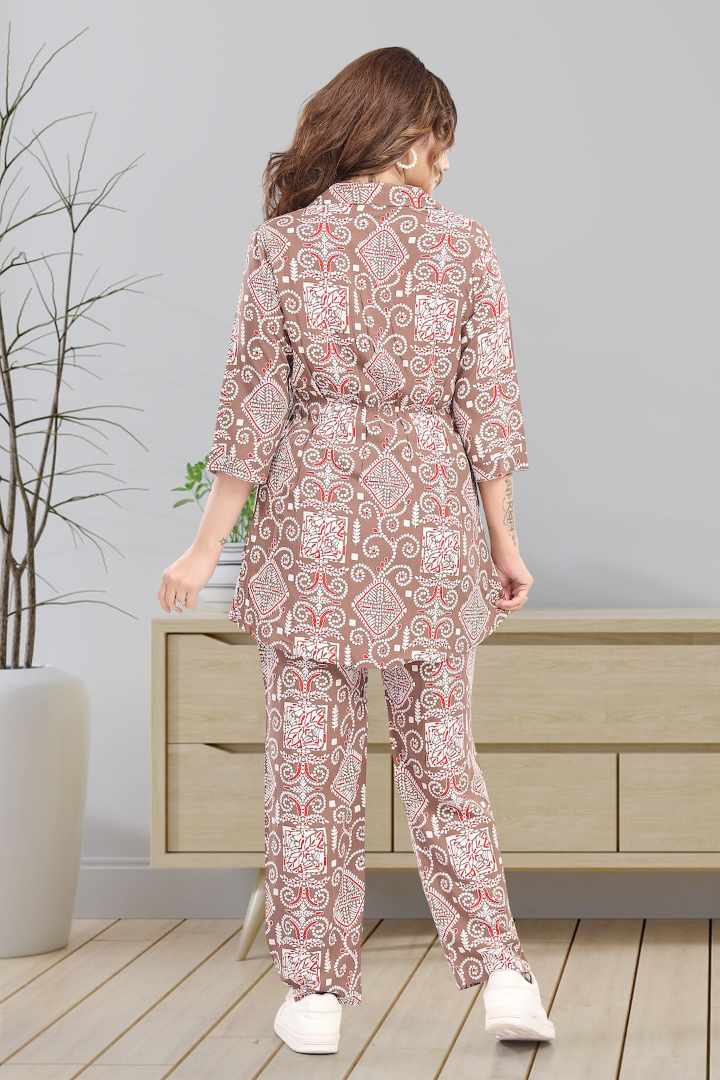 Rosy Brown Maternity Feeding Coord Set