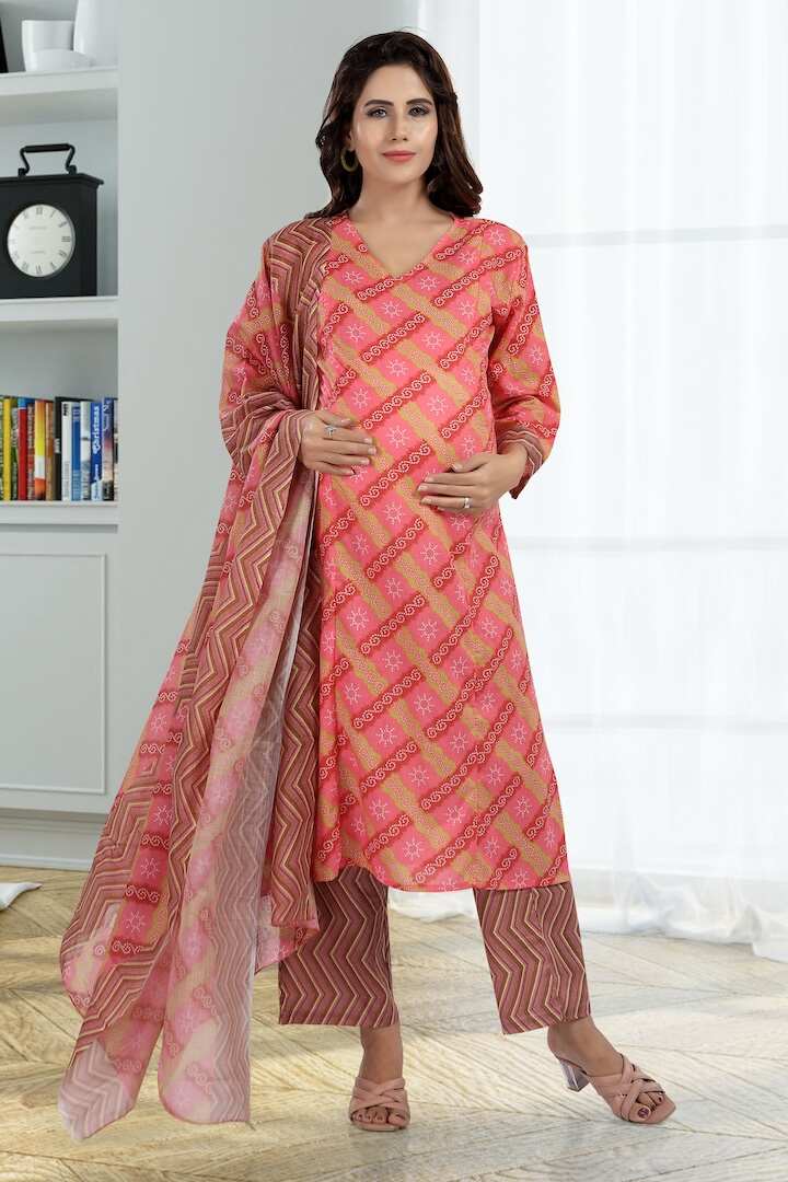 Pink Feeding Kurta Dupatta Set