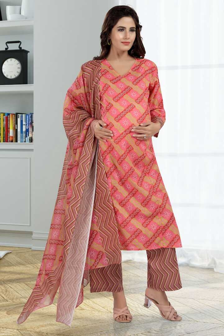 Pink Feeding Kurta Dupatta Set