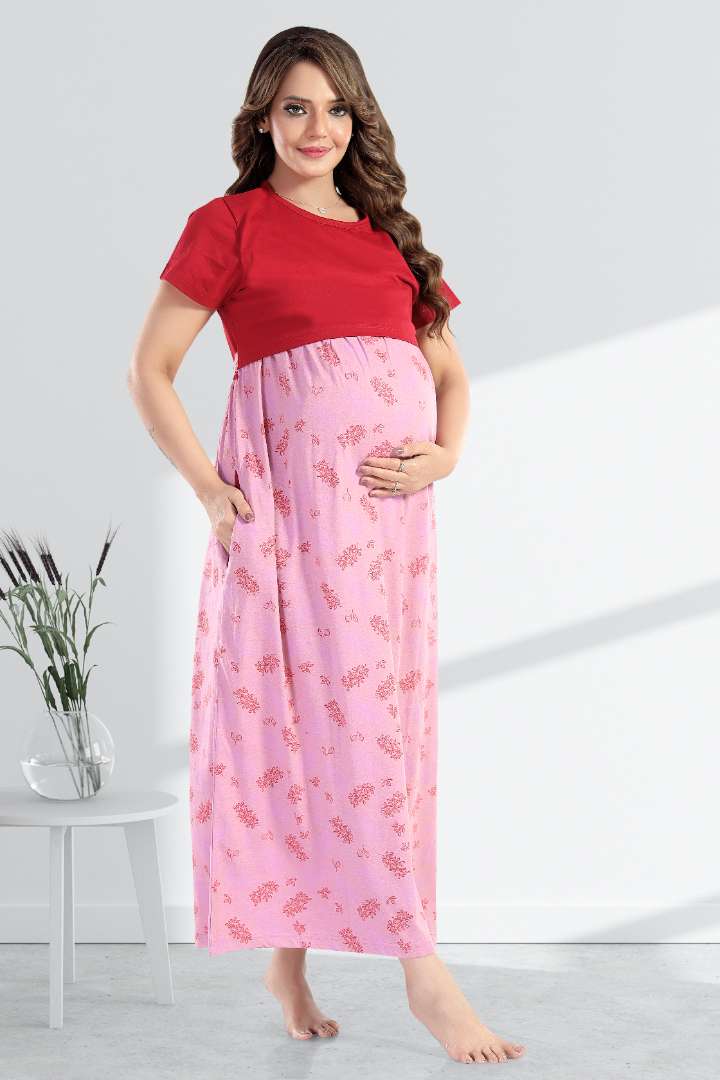 Maroon Dual Tone Feeding Nightie